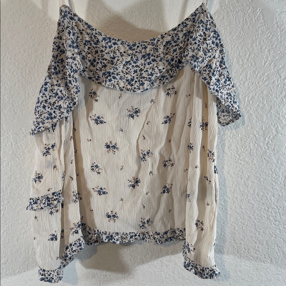 AMERICAN EAGLE Floral Crop Flowy Tank Size Large - Picture 4 of 7